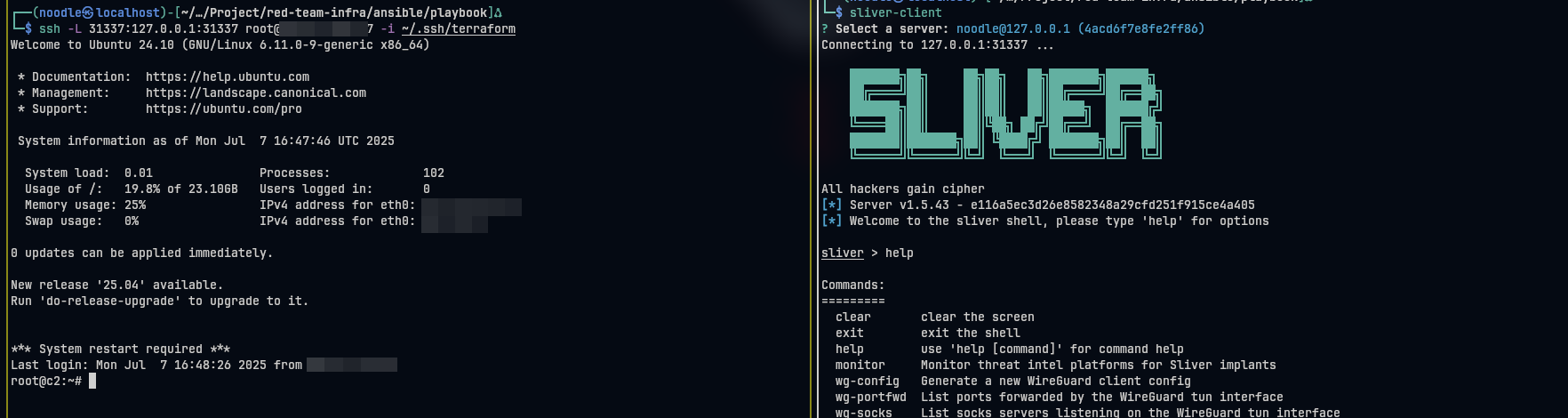 Sliver in local